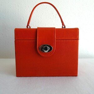 Travel Jewelry Organizer Case Orange Daisy Fuentes Handle Mirror